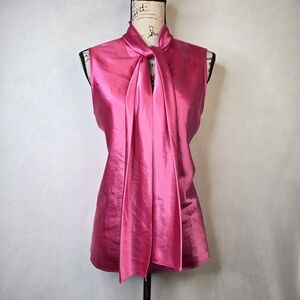 Nine west pink silky tank top sz  L